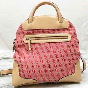 XOXO Canvas and Patent Backpack Purse Red Tan NWOT